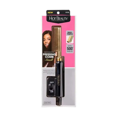 Hot Beauty Professional Electric Pressing Comb – Small Gold Plated Teeth – Up to 500°F HC05 - ANNS BEAUTY SUPPLY